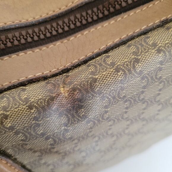 Celine Macadam Vintage Boston Bag Handbag Duffle Large Retro Brown - Picture 10 of 15